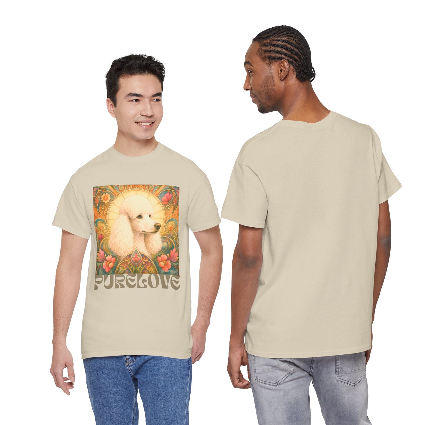 White Poodle Vintage Graphic T-Shirt – Unisex Cotton Tee for Dog Lovers