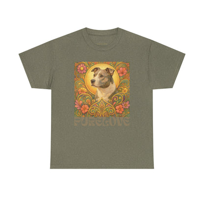 Staffy Grey & White Vintage Graphic T-Shirt – Unisex Cotton Tee for Dog Lovers