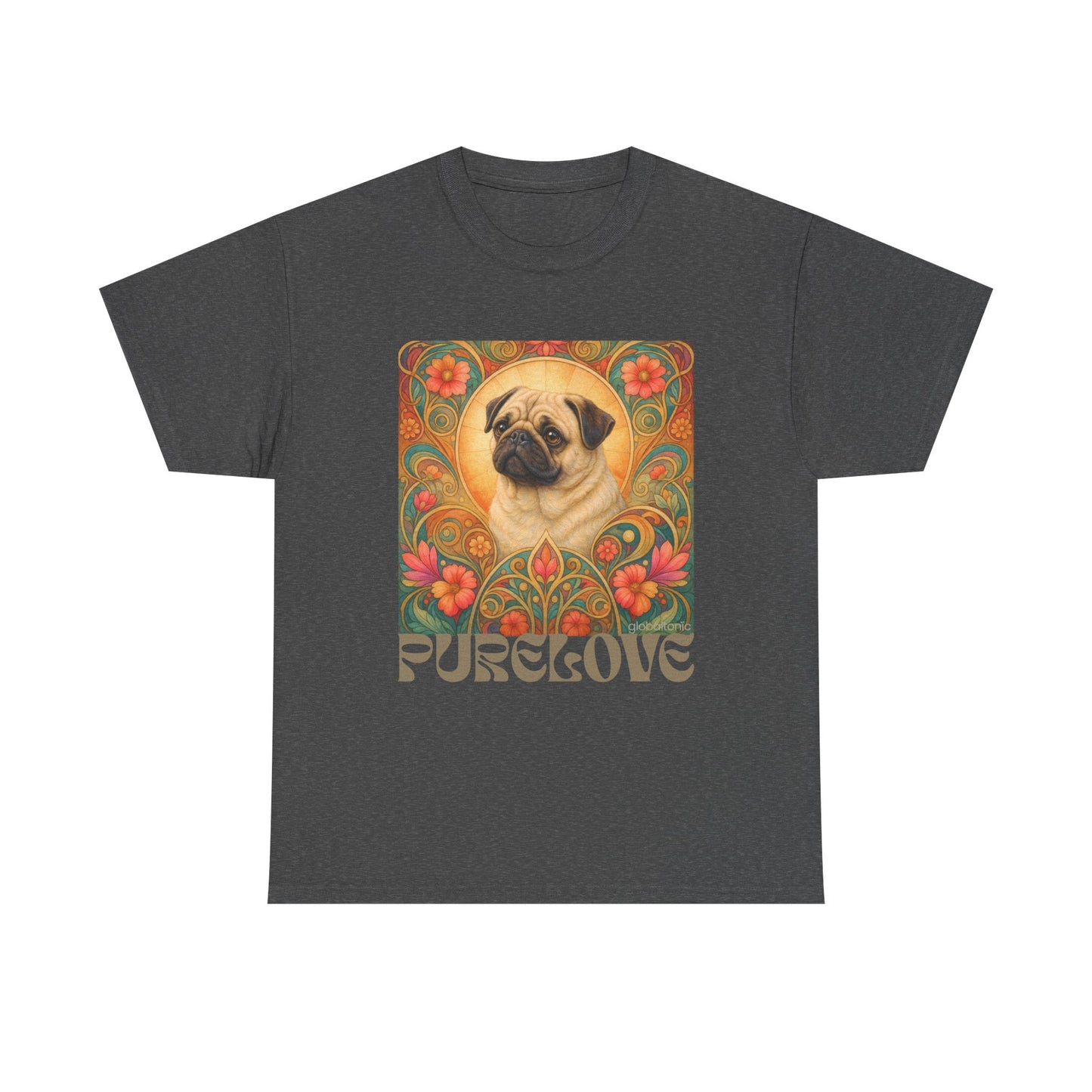 Pug Tan Vintage Graphic T-Shirt – Unisex Cotton Tee for Dog Lovers
