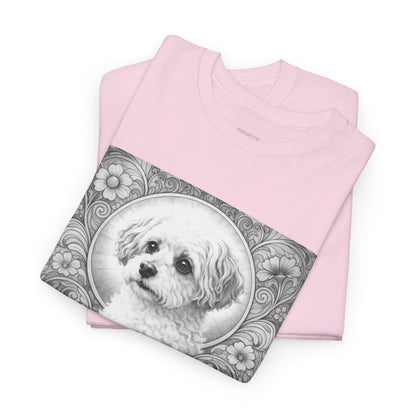 Foxypoo (Foodle) Vintage Graphic T-Shirt – Unisex Cotton Tee for Dog Lovers (Black & White)