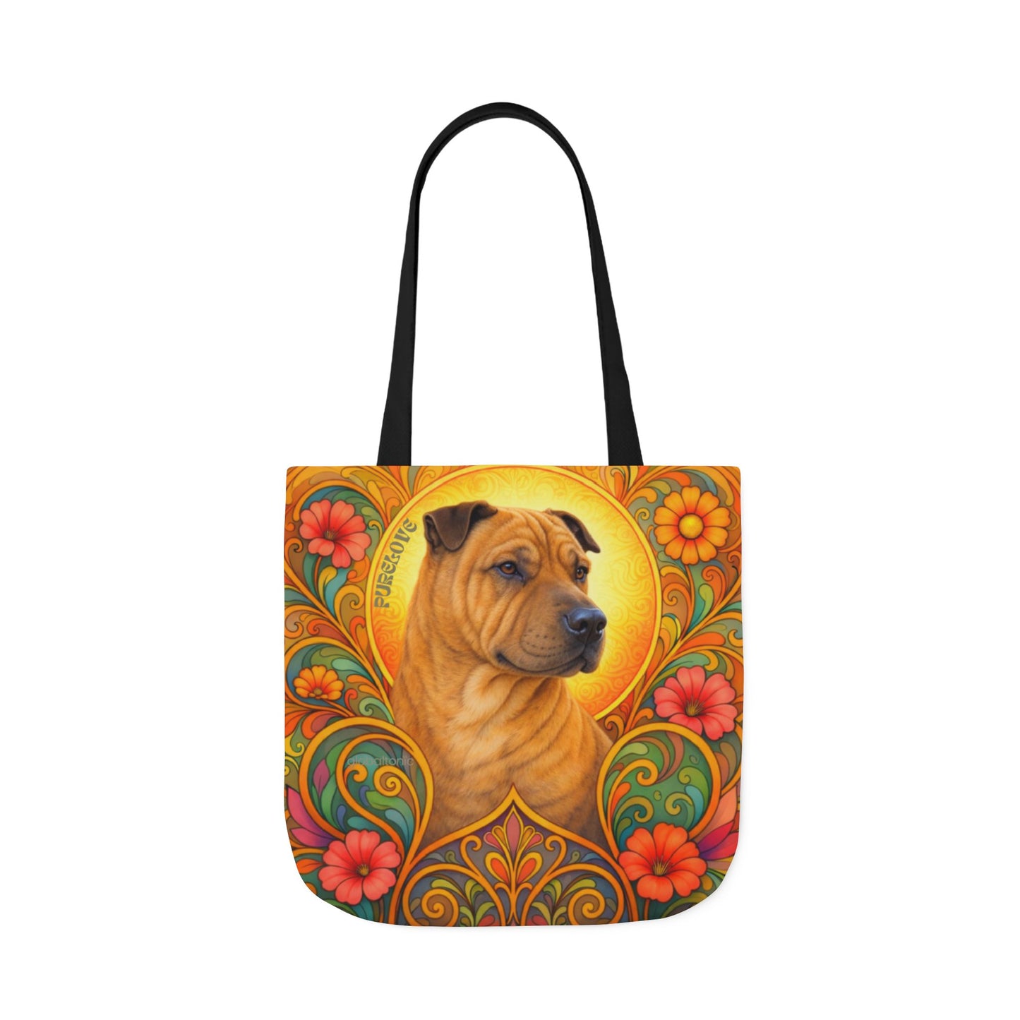 Shar Pei All-Over Print Canvas Tote Bag – Colourful Artistic Dog Lover Gift