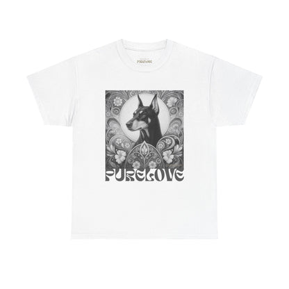 Doberman Vintage Unisex Cotton Tee for Dog Lovers (Black & White)