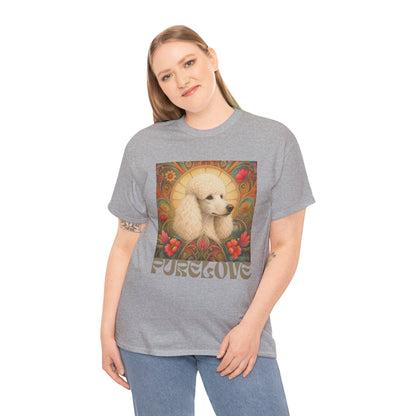 White Poodle Vintage Graphic T-Shirt – Unisex Cotton Tee for Dog Lovers