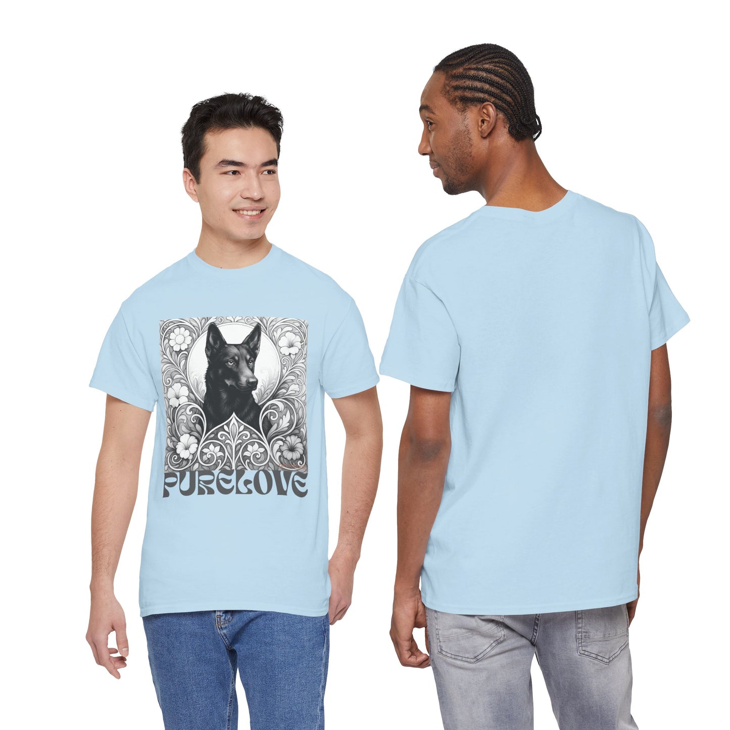 Kelpie Black Vintage Unisex Cotton Tee for Dog Lovers (Black & White)