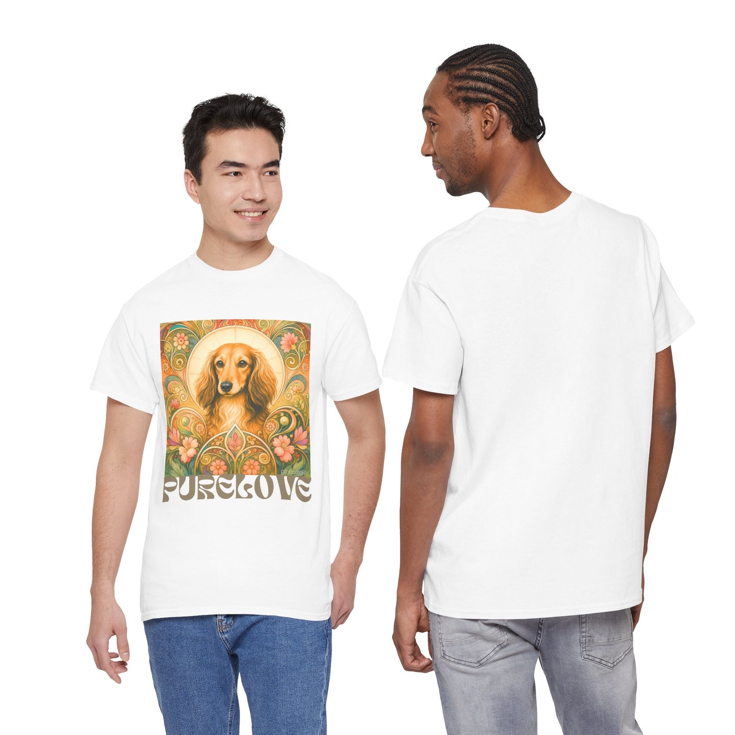 Dachshund Tan Longhair Vintage Graphic T-Shirt – Unisex Cotton Tee for Dog Lovers