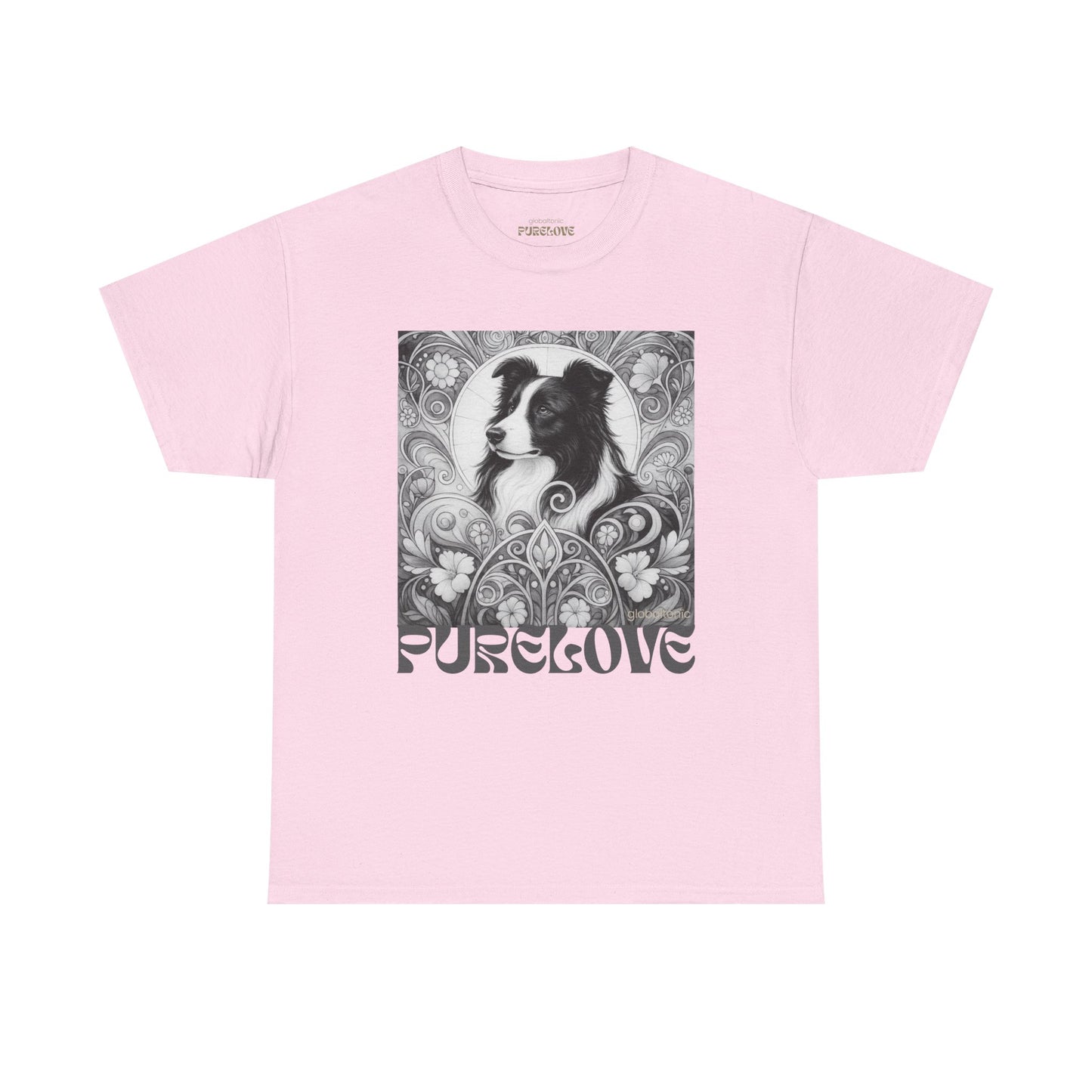 Border Collie Vintage Unisex Cotton Tee for Dog Lovers (Black & White)