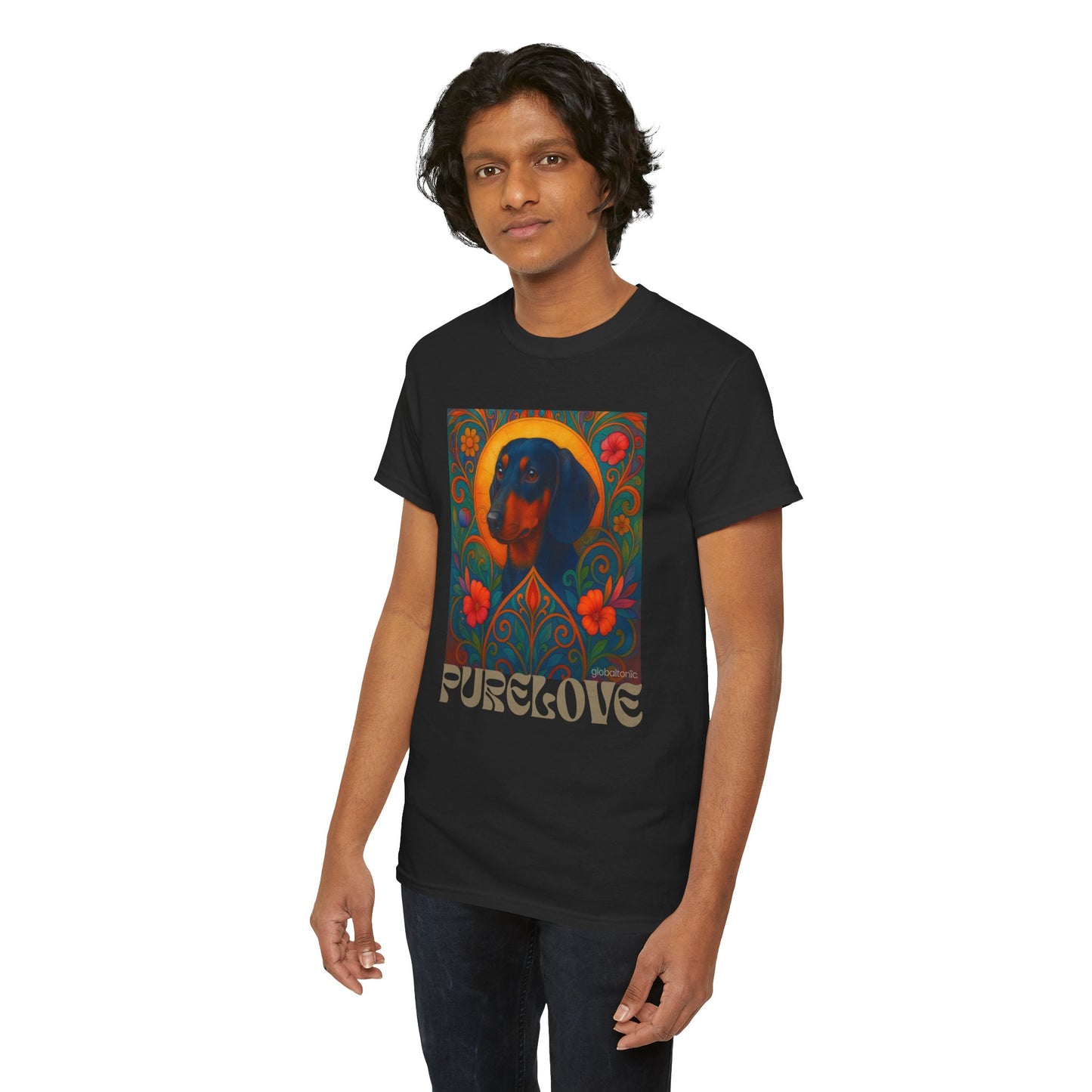 Dachshund Black Tan Shorthair Vintage Graphic T-shirt - Unisex Cotton Tee for Dog Lovers