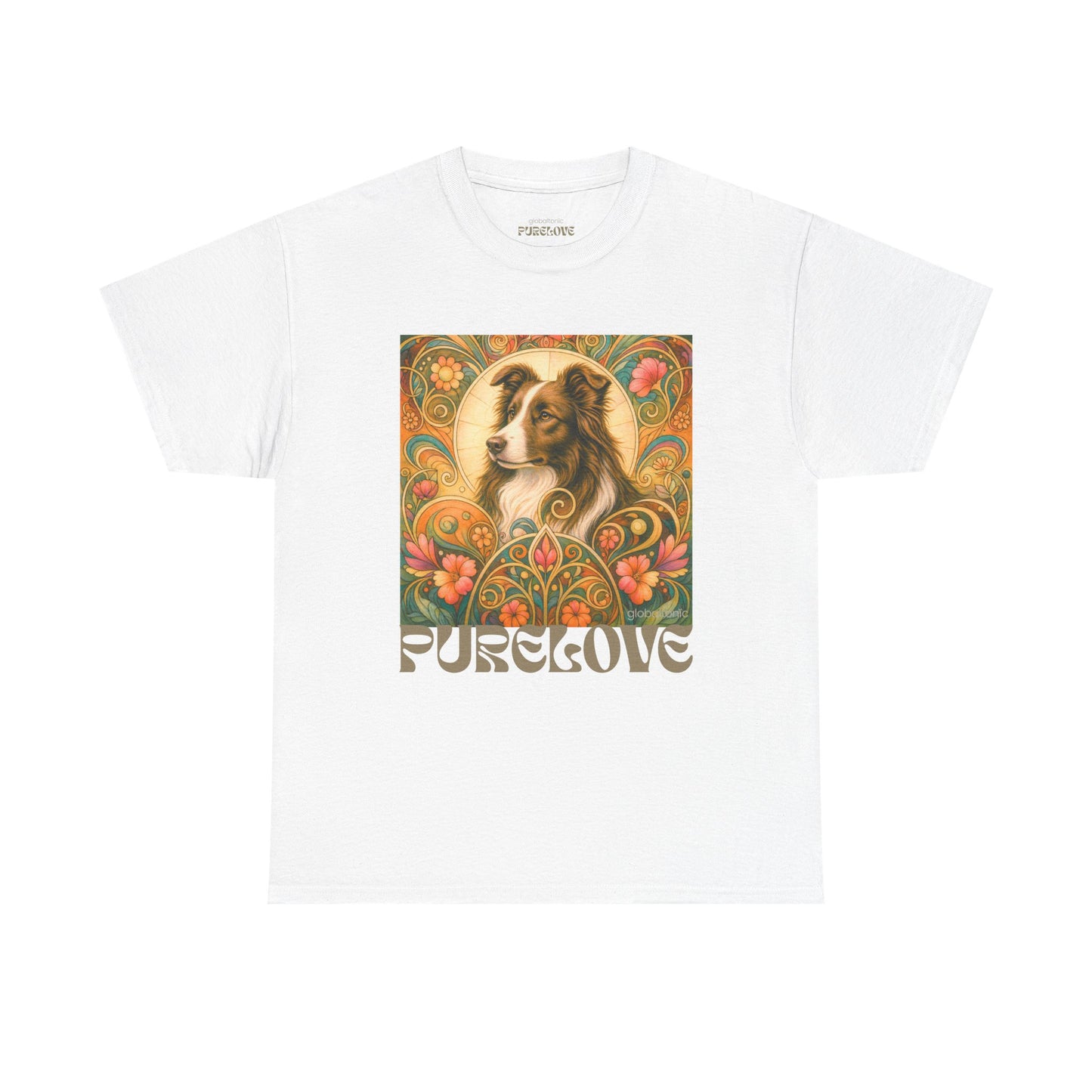 Border Collie (Chocolate & White) Vintage Graphic T-Shirt – Unisex Cotton Tee for Dog Lovers