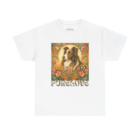 Border Collie (Chocolate & White) Vintage Graphic T-Shirt – Unisex Cotton Tee for Dog Lovers
