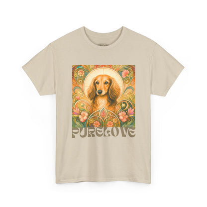 Dachshund Tan Longhair Vintage Graphic T-Shirt – Unisex Cotton Tee for Dog Lovers