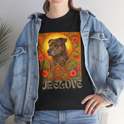 Staffy Brown Brindle Vintage Graphic T-Shirt – Unisex Cotton Tee for Dog Lovers