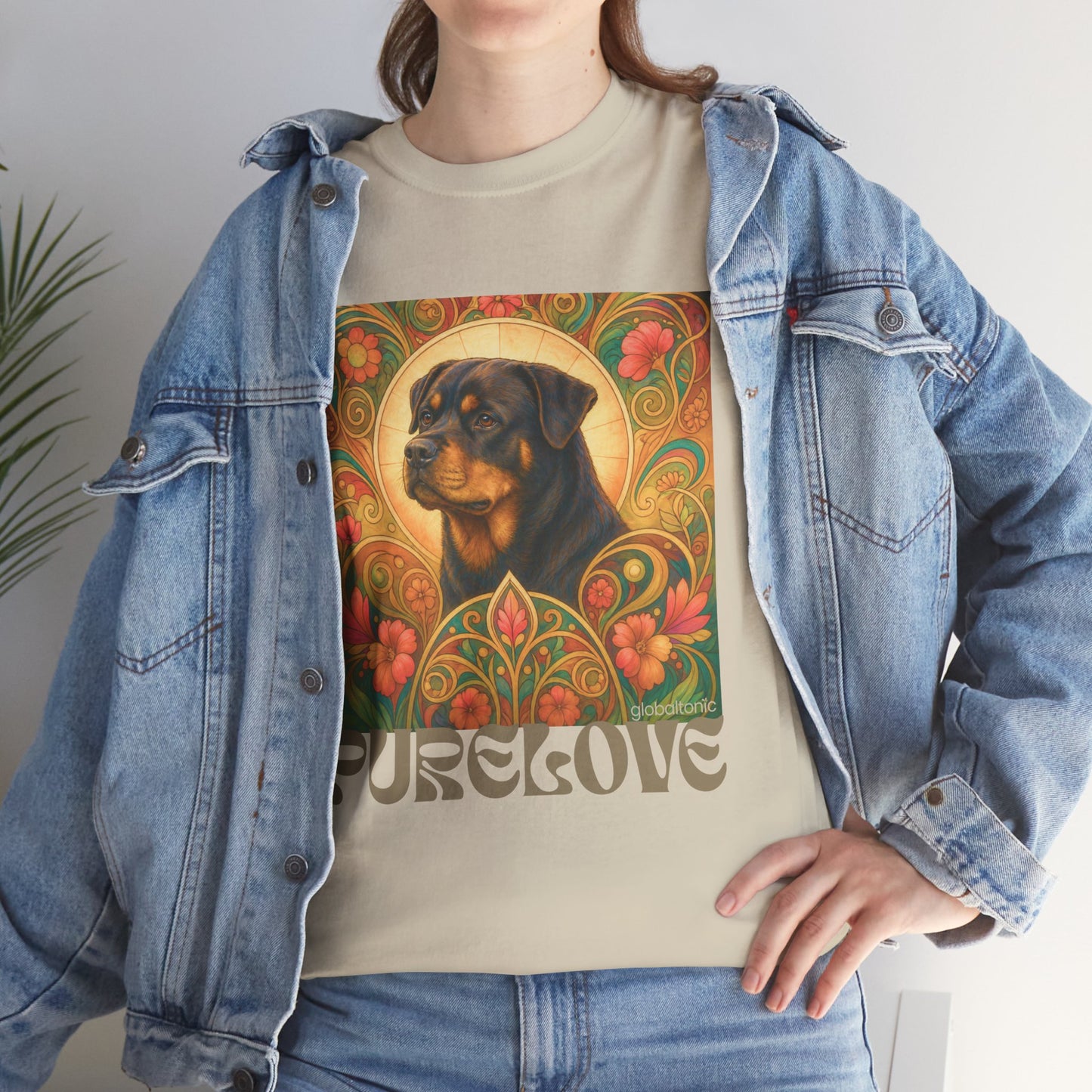 Rottweiler Buddha Vintage Graphic T-Shirt – Unisex Cotton Tee for Dog Lovers