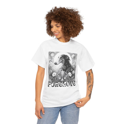 Borzoi Vintage Unisex Cotton Tee for Dog Lovers (Black & White)