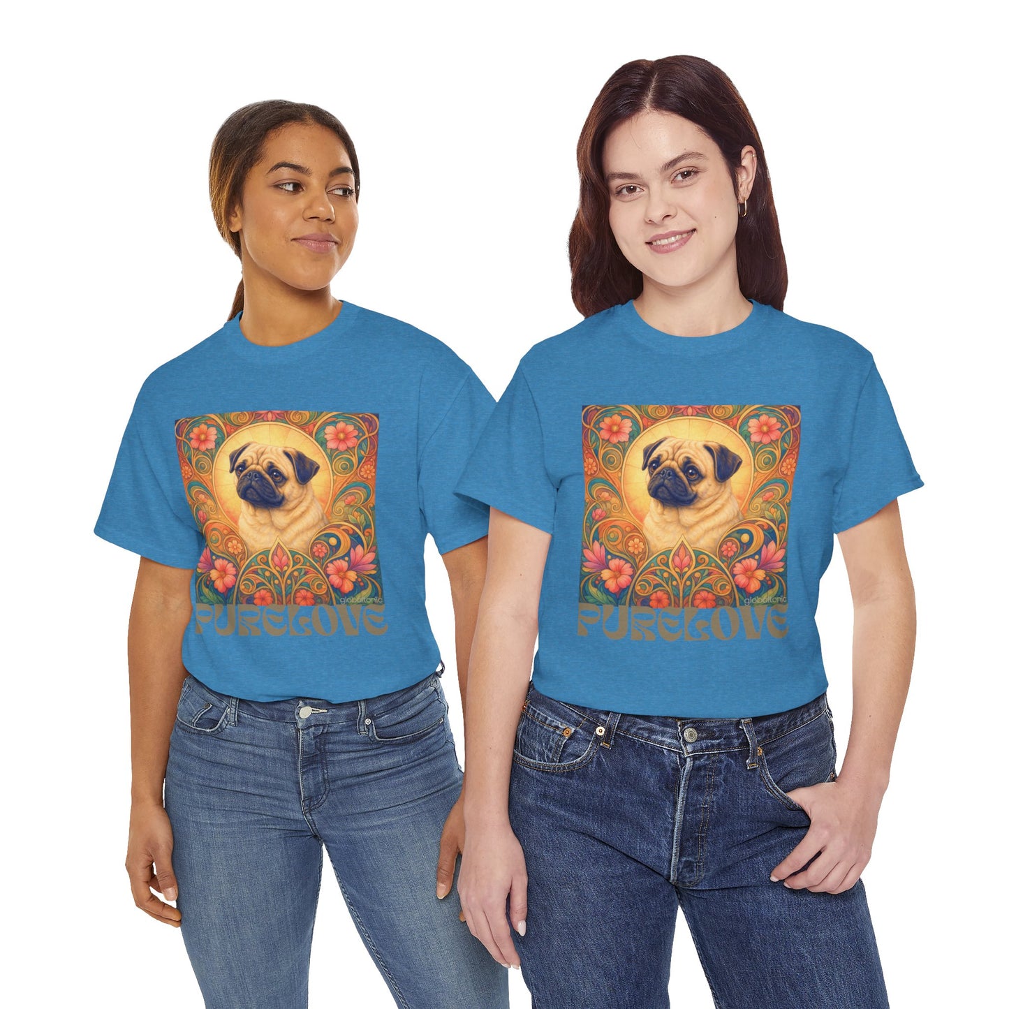Pug Tan Vintage Graphic T-Shirt – Unisex Cotton Tee for Dog Lovers
