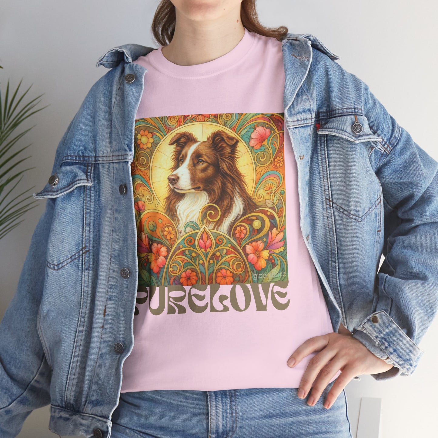 Border Collie (Chocolate & White) Vintage Graphic T-Shirt – Unisex Cotton Tee for Dog Lovers