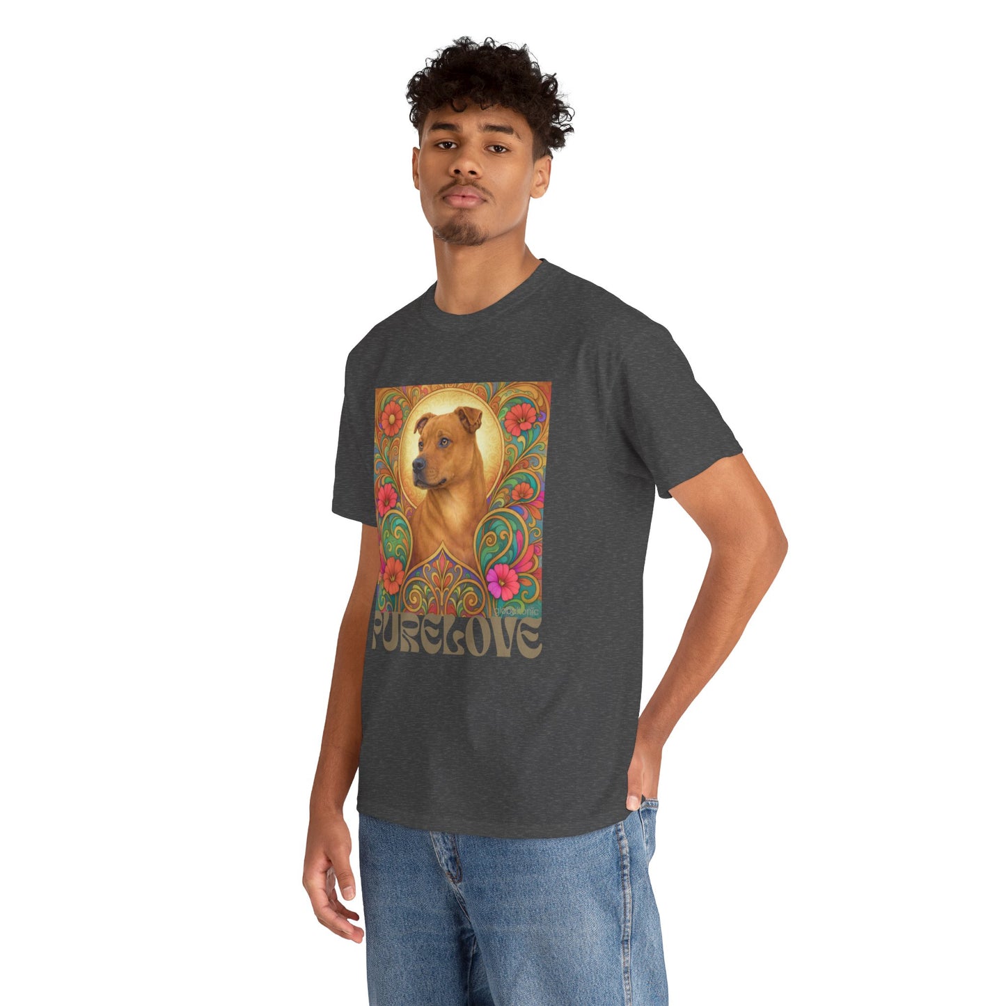 Staffy Tan Vintage Graphic T-Shirt – Unisex Cotton Tee for Dog Lovers