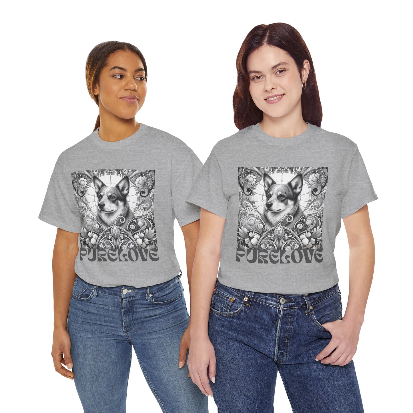 Australian Blue Heeler Vintage Unisex Cotton Tee for Dog Lovers (Black & White)