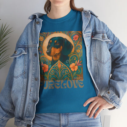 Dachshund Black Tan Shorthair Vintage Graphic T-shirt - Unisex Cotton Tee for Dog Lovers