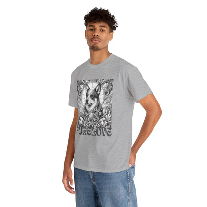 Australian Blue Heeler Vintage Unisex Cotton Tee for Dog Lovers (Black & White)