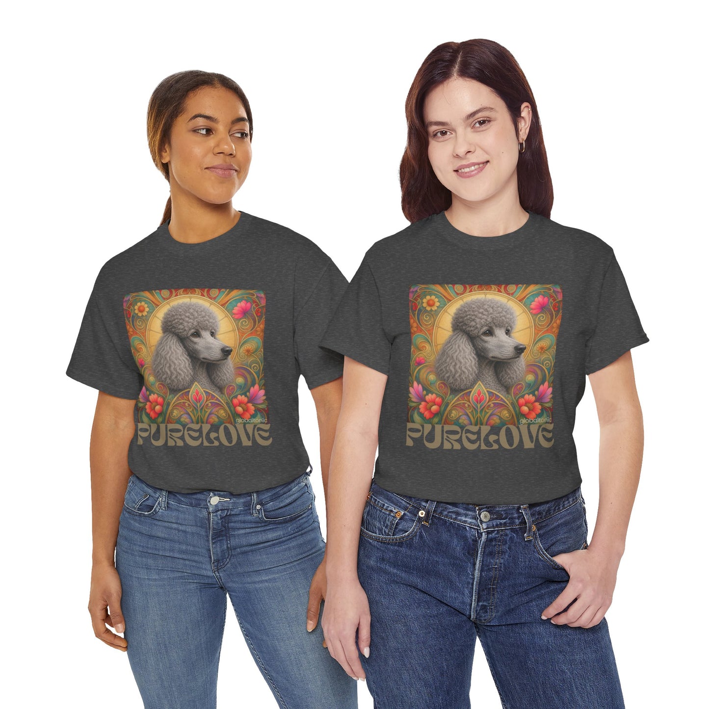 Poodle Grey Vintage Graphic T-Shirt – Unisex Cotton Tee for Dog Lovers