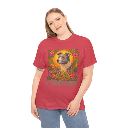 Staffy Grey & White Vintage Graphic T-Shirt – Unisex Cotton Tee for Dog Lovers