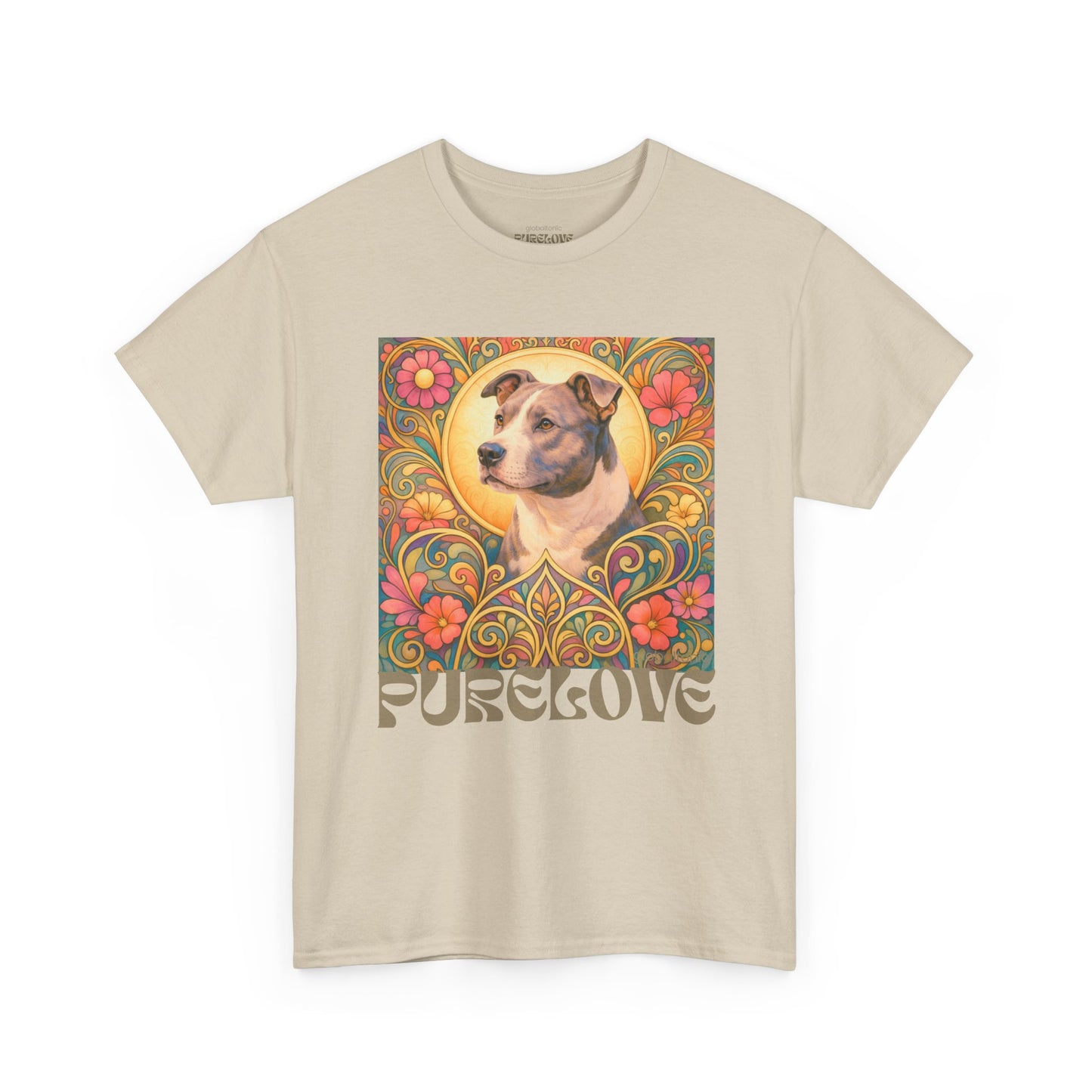 Staffy Grey & White Vintage Graphic T-Shirt – Unisex Cotton Tee for Dog Lovers