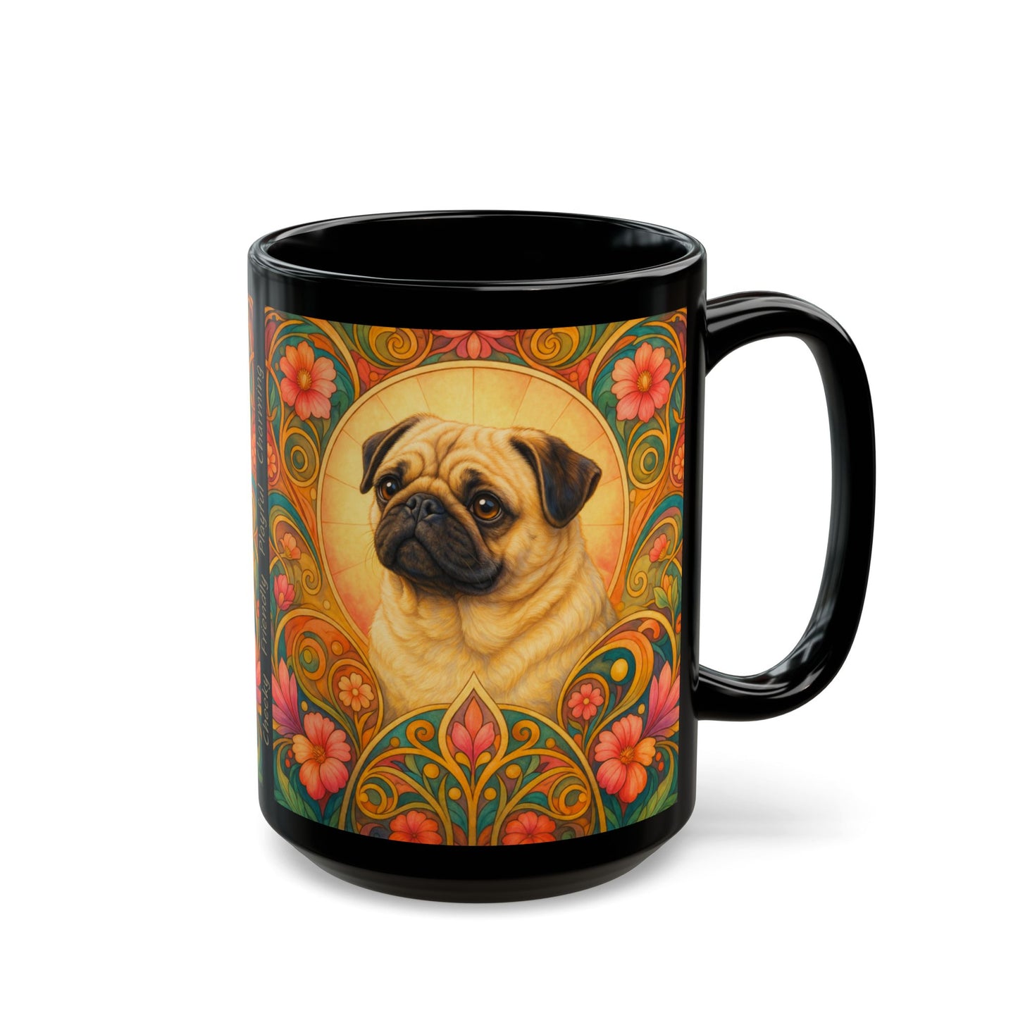 Pug Dog Lover Black Mug – Vintage Pet Themed Cup for Gifts & Home Decor