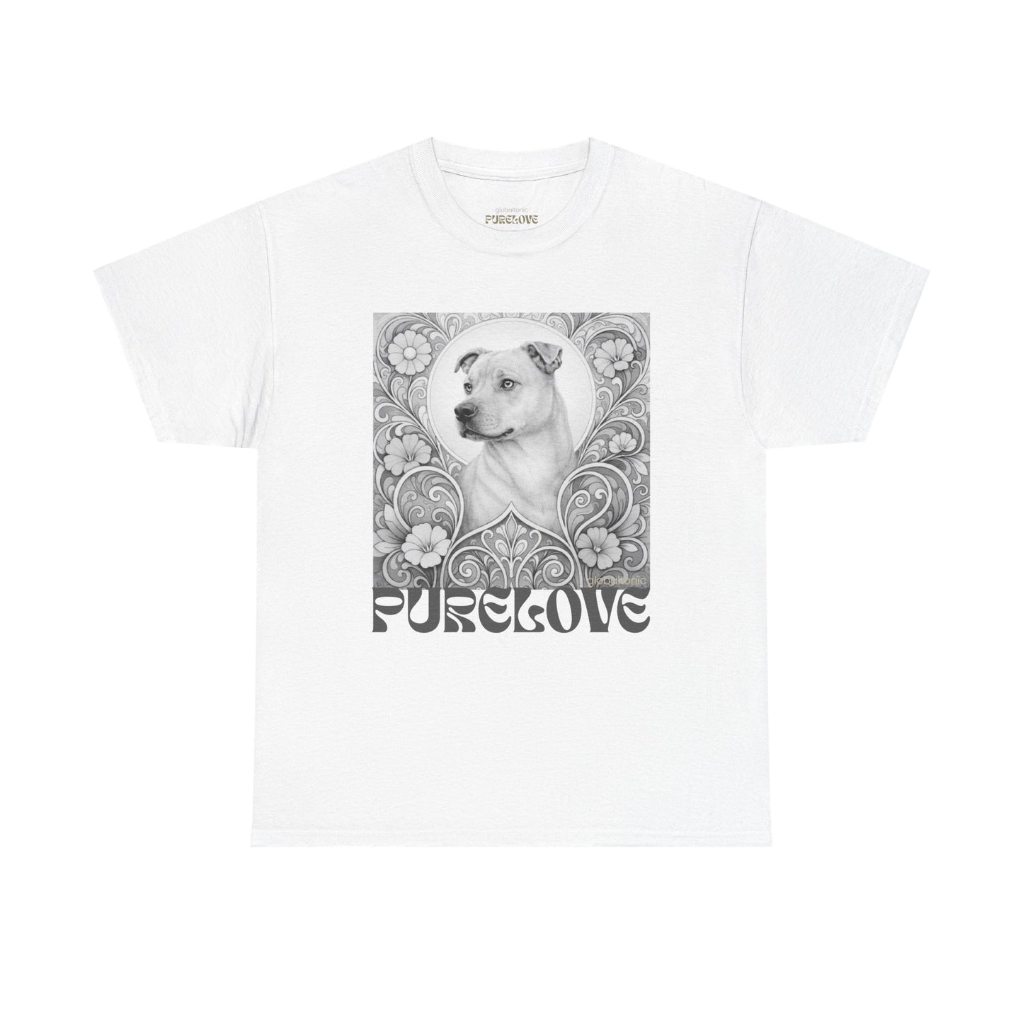 Staffy Tan Vintage Graphic T-Shirt – Unisex Cotton Tee for Dog Lovers (Black & White)