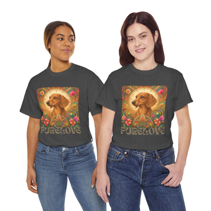 Dachshund Tan Vintage Graphic T-Shirt – Unisex Cotton Tee for Dog Lovers