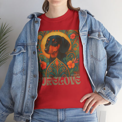 Dachshund Black Tan Shorthair Vintage Graphic T-shirt - Unisex Cotton Tee for Dog Lovers