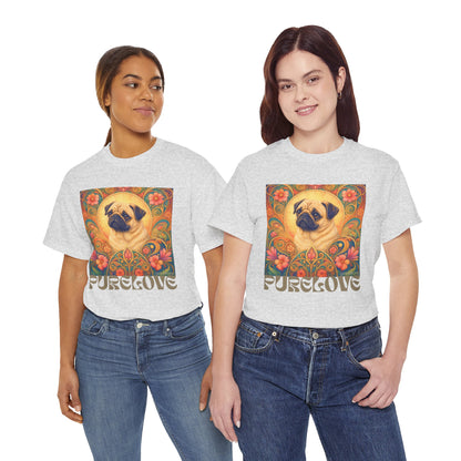 Pug Tan Vintage Graphic T-Shirt – Unisex Cotton Tee for Dog Lovers