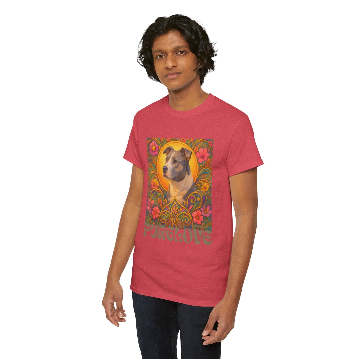 Staffy Grey & White Vintage Graphic T-Shirt – Unisex Cotton Tee for Dog Lovers