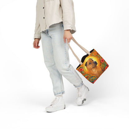 Shar Pei All-Over Print Canvas Tote Bag – Colourful Artistic Dog Lover Gift