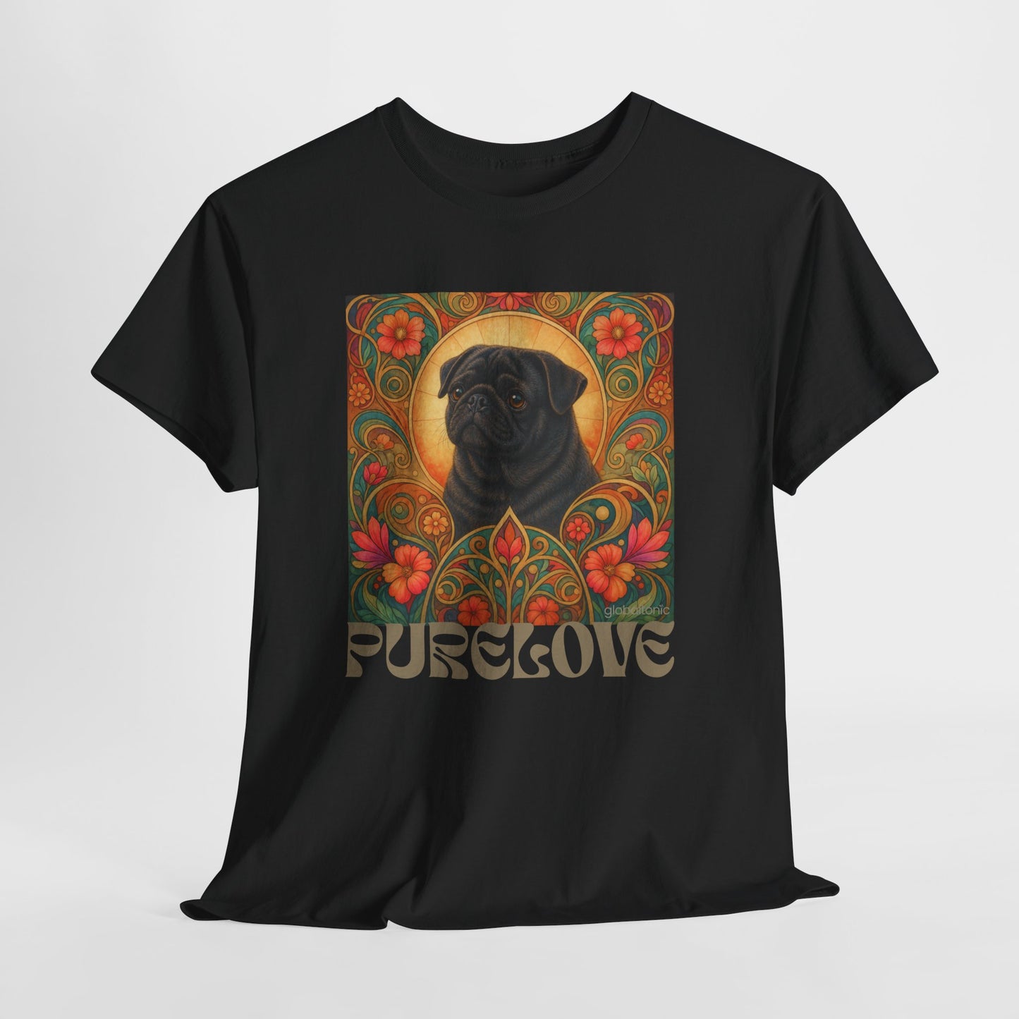 Pug Black Vintage Graphic T-Shirt – Unisex Cotton Tee for Dog Lovers