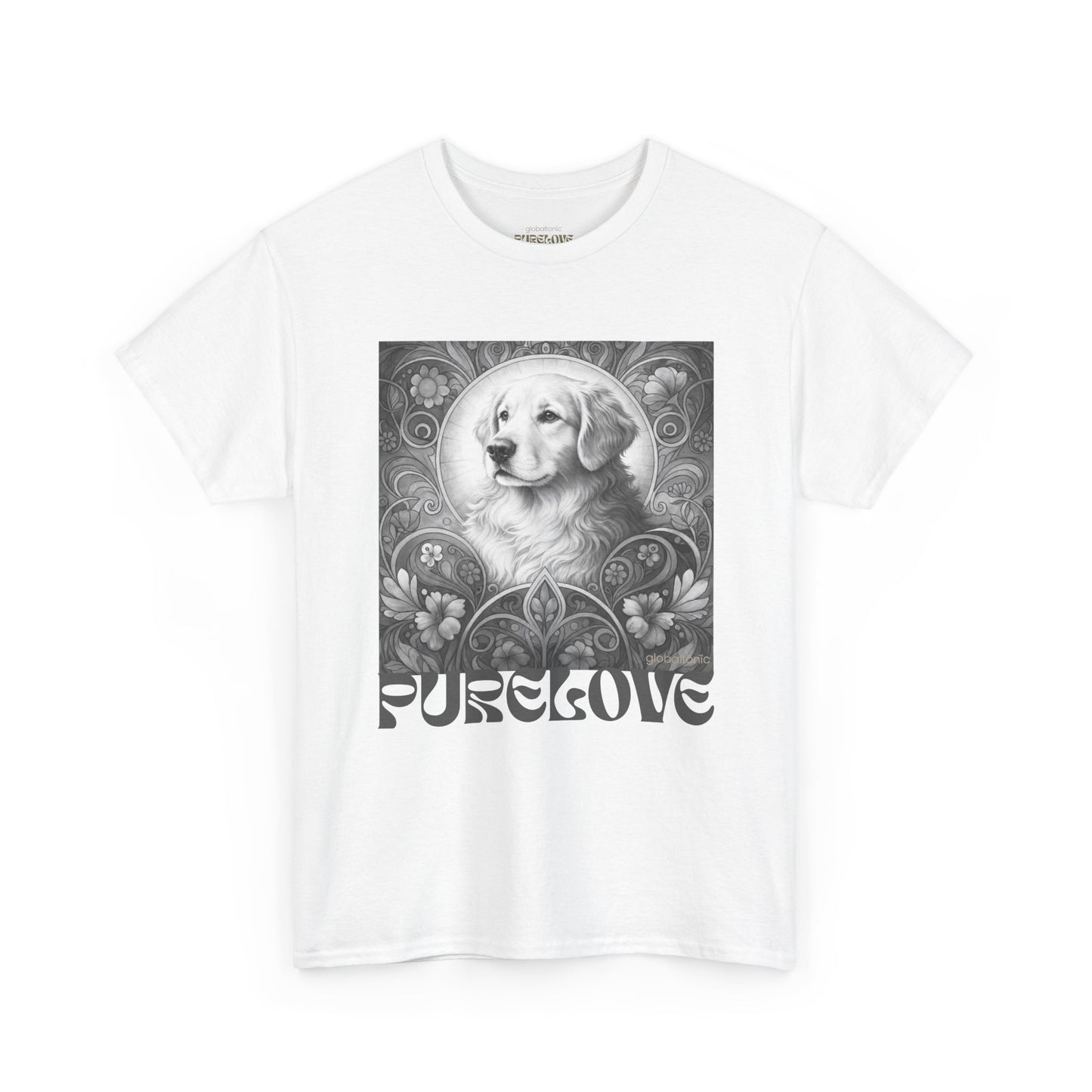 Golden Retriever Vintage Unisex Cotton Tee for Dog Lovers (Black & White)