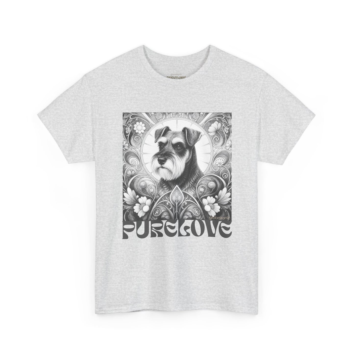 Schnauzer Vintage Unisex Cotton Tee for Dog Lovers (Black & White)