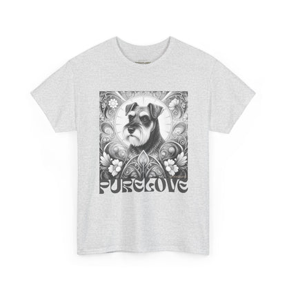 Schnauzer Vintage Unisex Cotton Tee for Dog Lovers (Black & White)