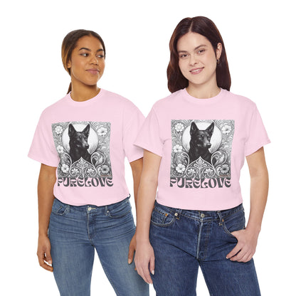 Kelpie Black Vintage Unisex Cotton Tee for Dog Lovers (Black & White)