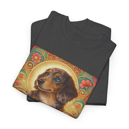 Dachshund Merle Wirehaired Vintage Unisex Cotton Tee for Dog Lovers