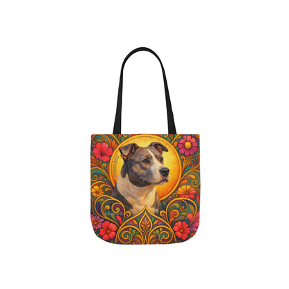 Staffy Grey & White All-Over Print Canvas Tote Bag – Colourful Artistic Dog Lover Gift