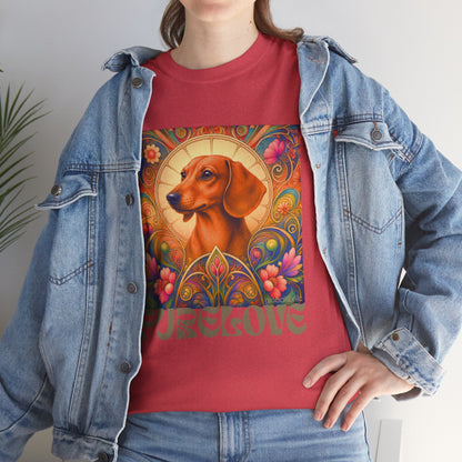 Dachshund Tan Vintage Graphic T-Shirt – Unisex Cotton Tee for Dog Lovers
