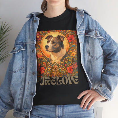 Staffy Grey & White Vintage Graphic T-Shirt – Unisex Cotton Tee for Dog Lovers