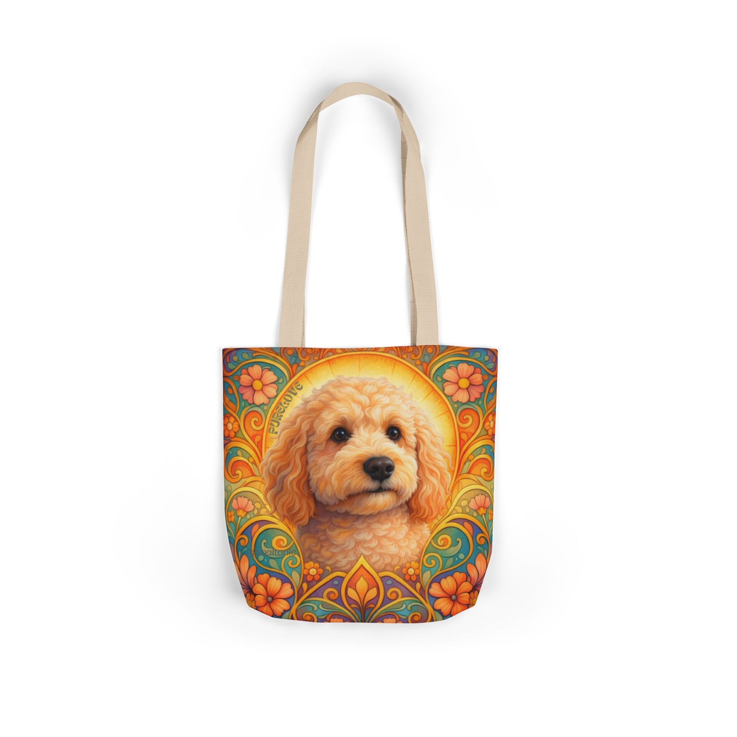 Goldendoodle (Groodle) All-Over Print Canvas Tote Bag – Colourful Artistic Dog Lover Gift