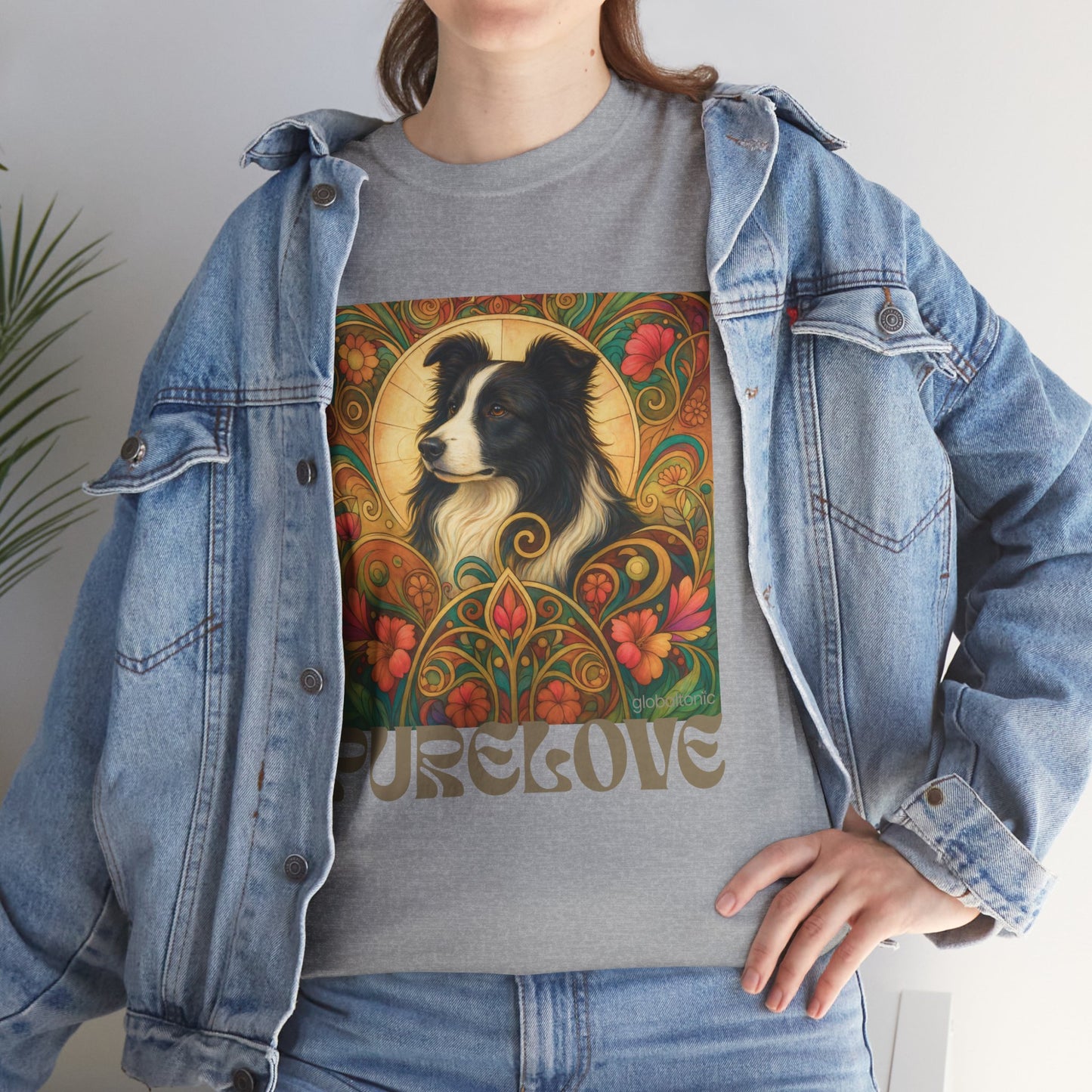 Border Collie (Black & White) Vintage Graphic T-Shirt – Unisex Cotton Tee for Dog Lovers