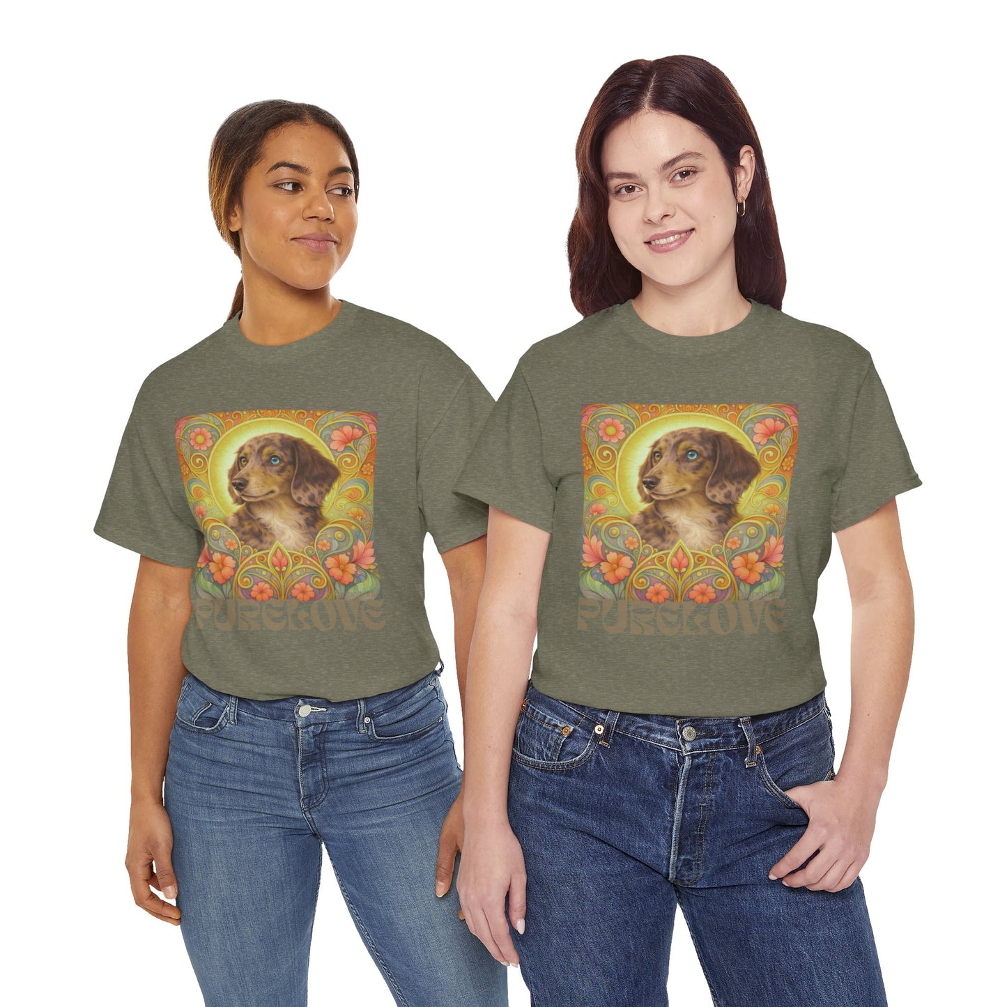 Dachshund Merle Wirehaired Vintage Unisex Cotton Tee for Dog Lovers