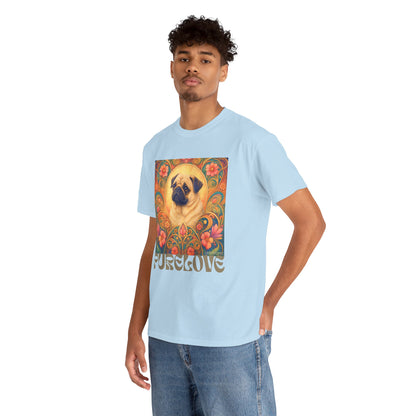Pug Tan Vintage Graphic T-Shirt – Unisex Cotton Tee for Dog Lovers