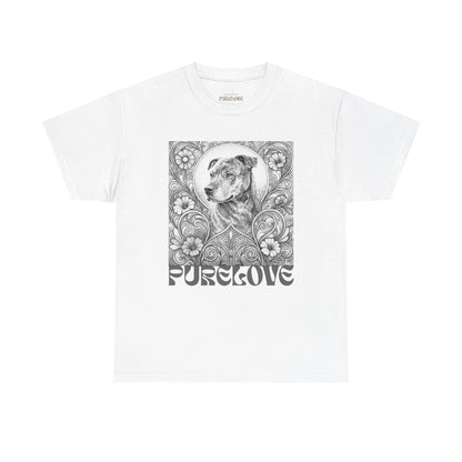 Staffy Brown Brindle Vintage Graphic T-Shirt – Unisex Cotton Tee for Dog Lovers (Black & White)