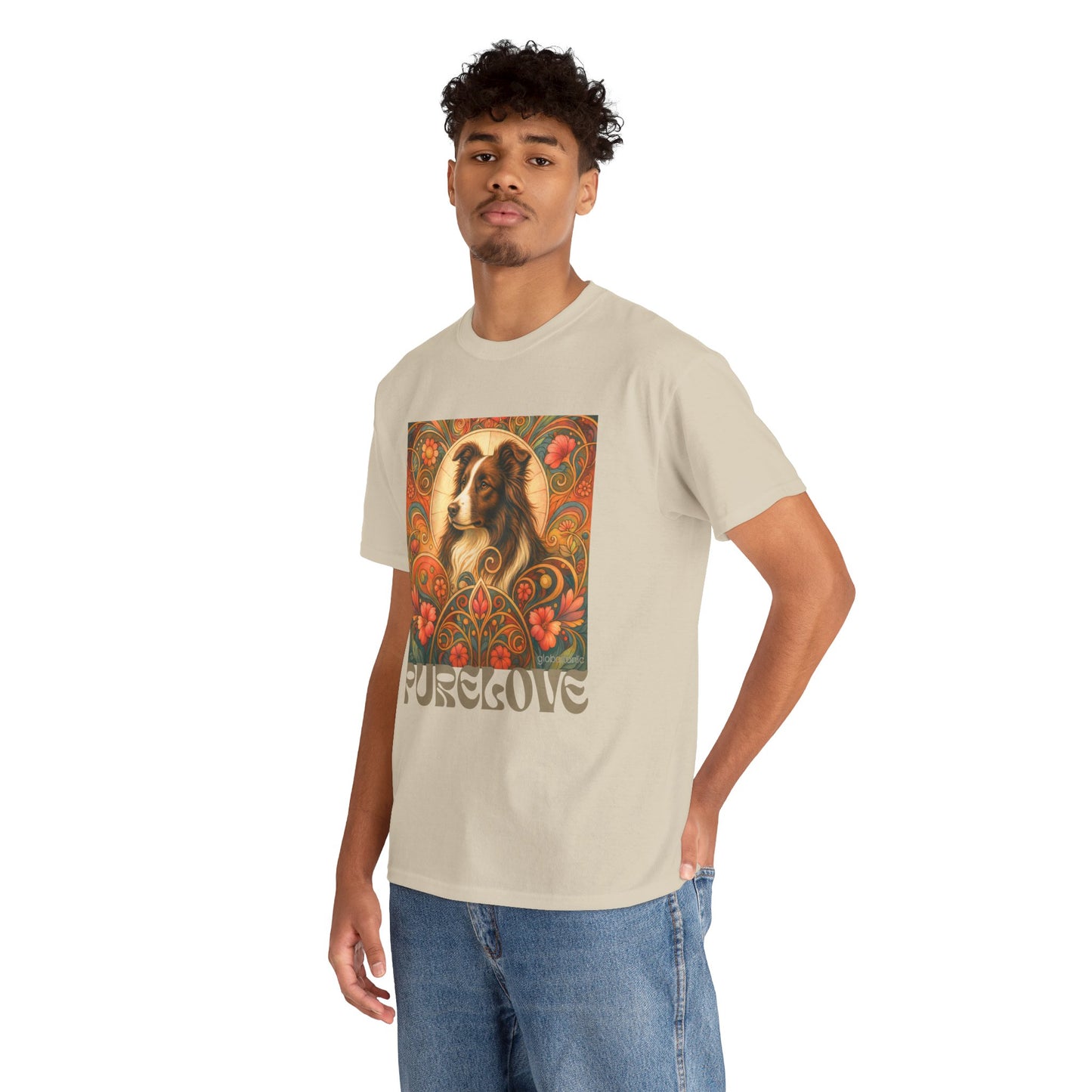 Border Collie (Chocolate & White) Vintage Graphic T-Shirt – Unisex Cotton Tee for Dog Lovers