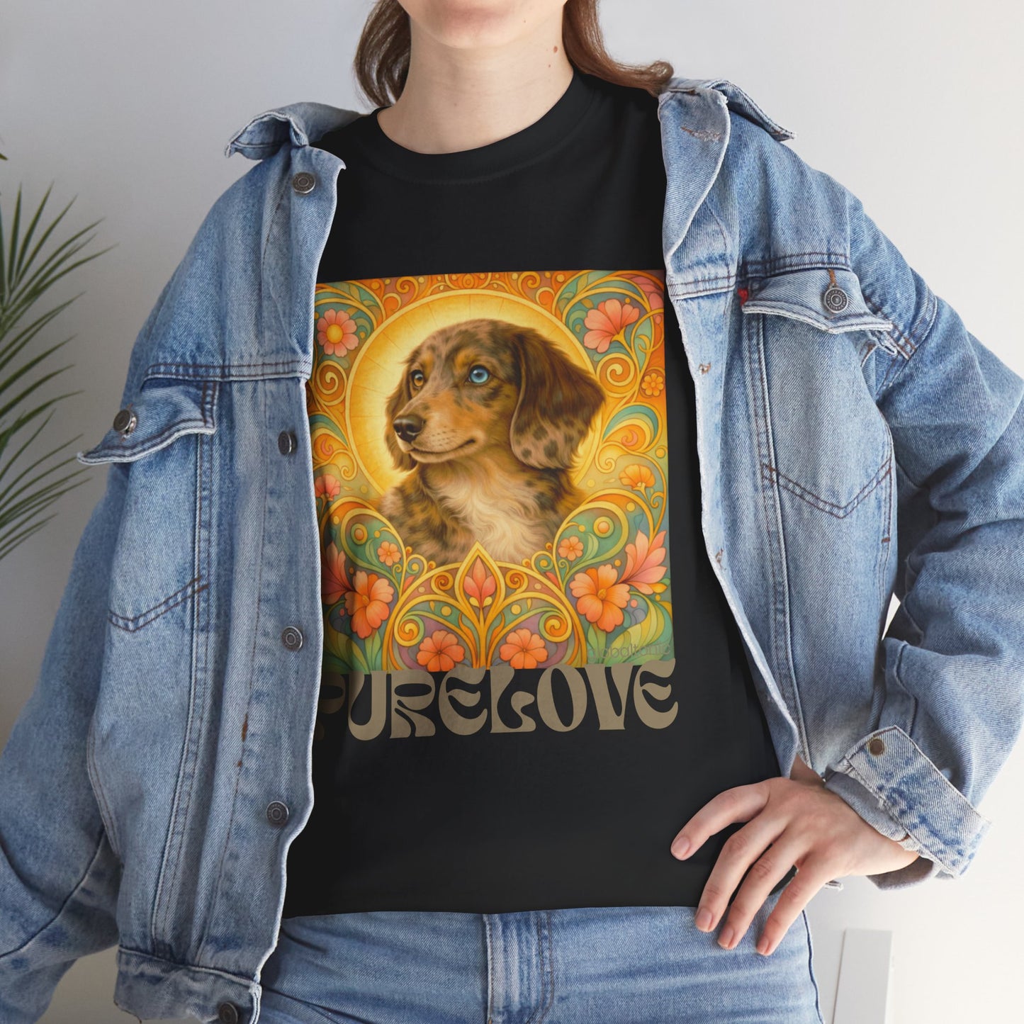 Dachshund Merle Wirehaired Vintage Unisex Cotton Tee for Dog Lovers