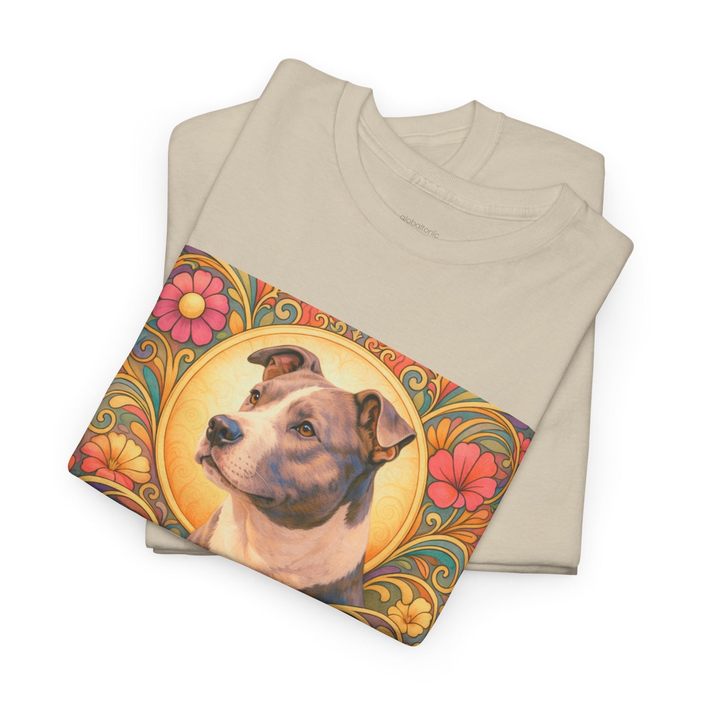 Staffy Grey & White Vintage Graphic T-Shirt – Unisex Cotton Tee for Dog Lovers